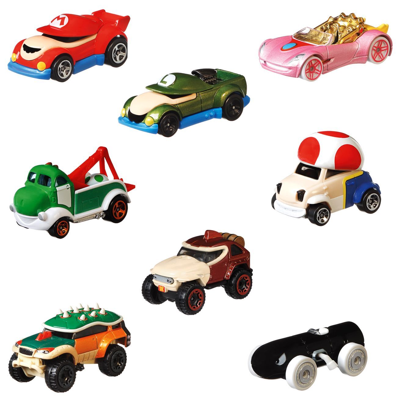 Hot Wheels Super Mario Character Cars 164 Set of 8