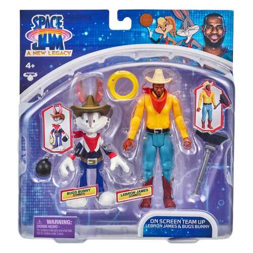 Space Jam On Court Team Up Lebron James & Bugs Bunny Figure 2 Pack