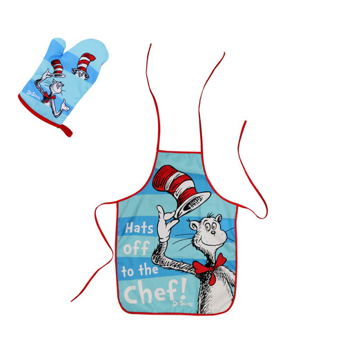 Dr Seuss Cat In the Hat Childs Apron + Oven Mitt