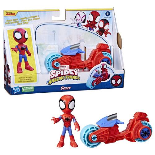 Marvel Spidey and His Amazing Friends Spidey Action Figure & Toy Motorcycle