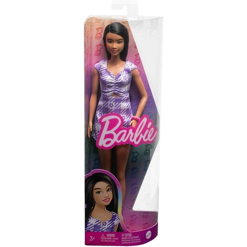 Barbie Fashionistas Doll 199 Wavy Black Hair & Gingham Cut-Out Dress