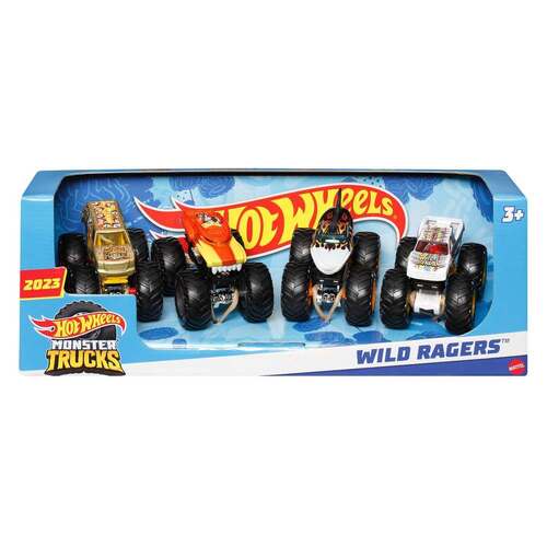 Hot Wheels Monster Trucks 4 Pack 1:64 Wild Rangers