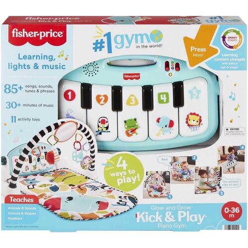 Fisher-Price Learning Lights & Music Glow And Grow Kick & Play Piano Gym
