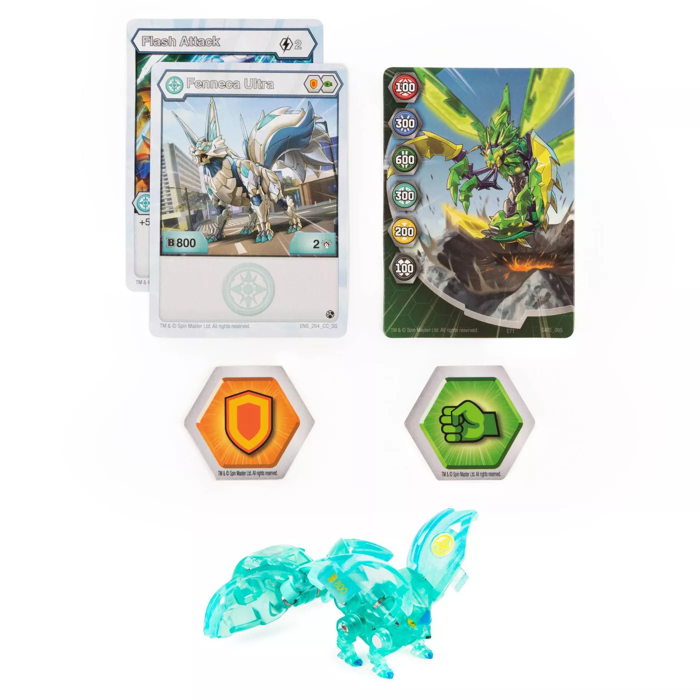 Bakugan Ultra Ball – Fenneca White – Personaggio Collezionabile Con BakuCores E Carte