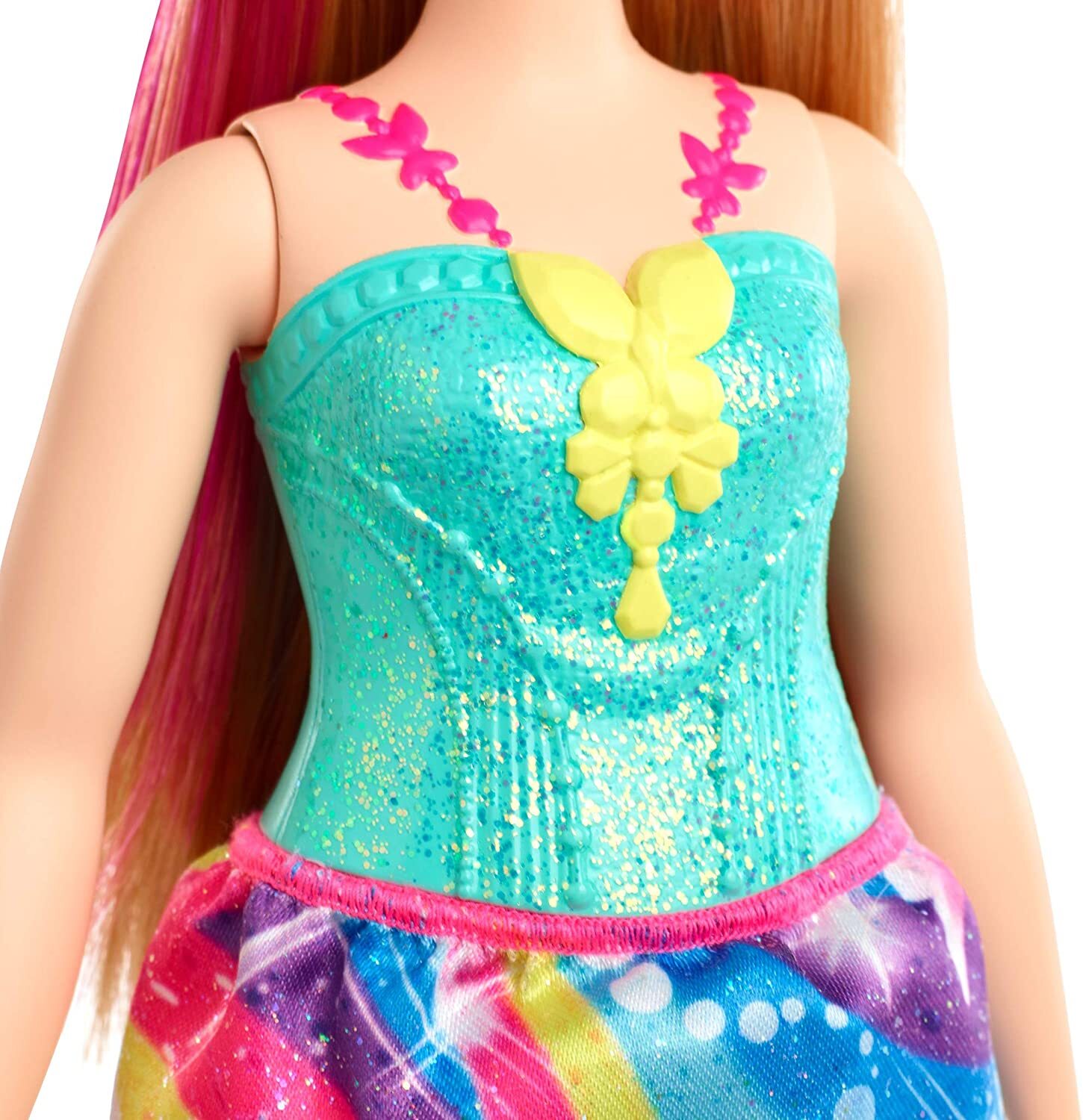 Barbie Dreamtopia Princess Doll Blonde With Pink Hairstreak Curvy 