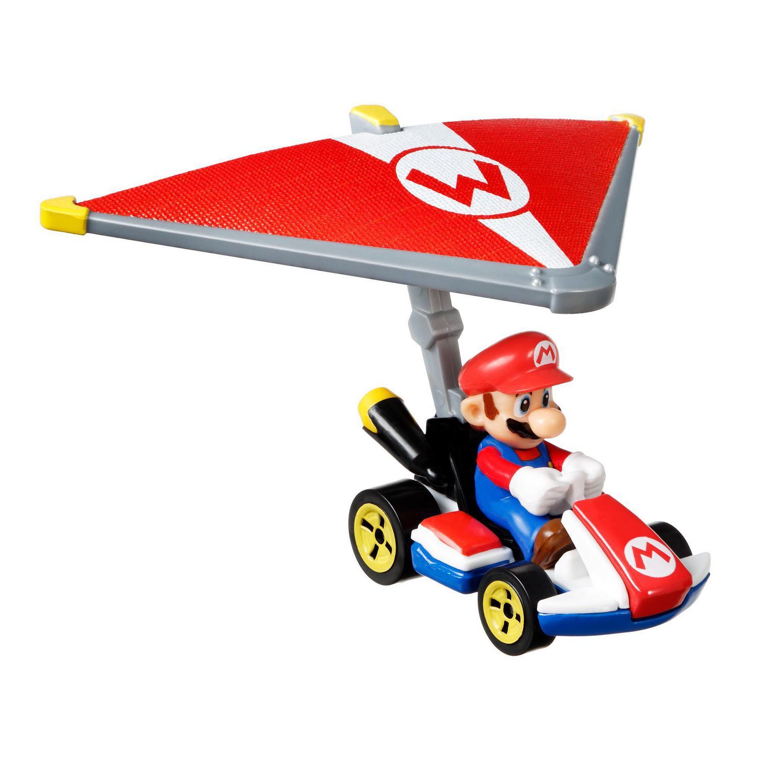 Hot Wheels Mario Kart – Mario Super Glider, Veicolo Pressofuso Con Aliante, Scala 1:64