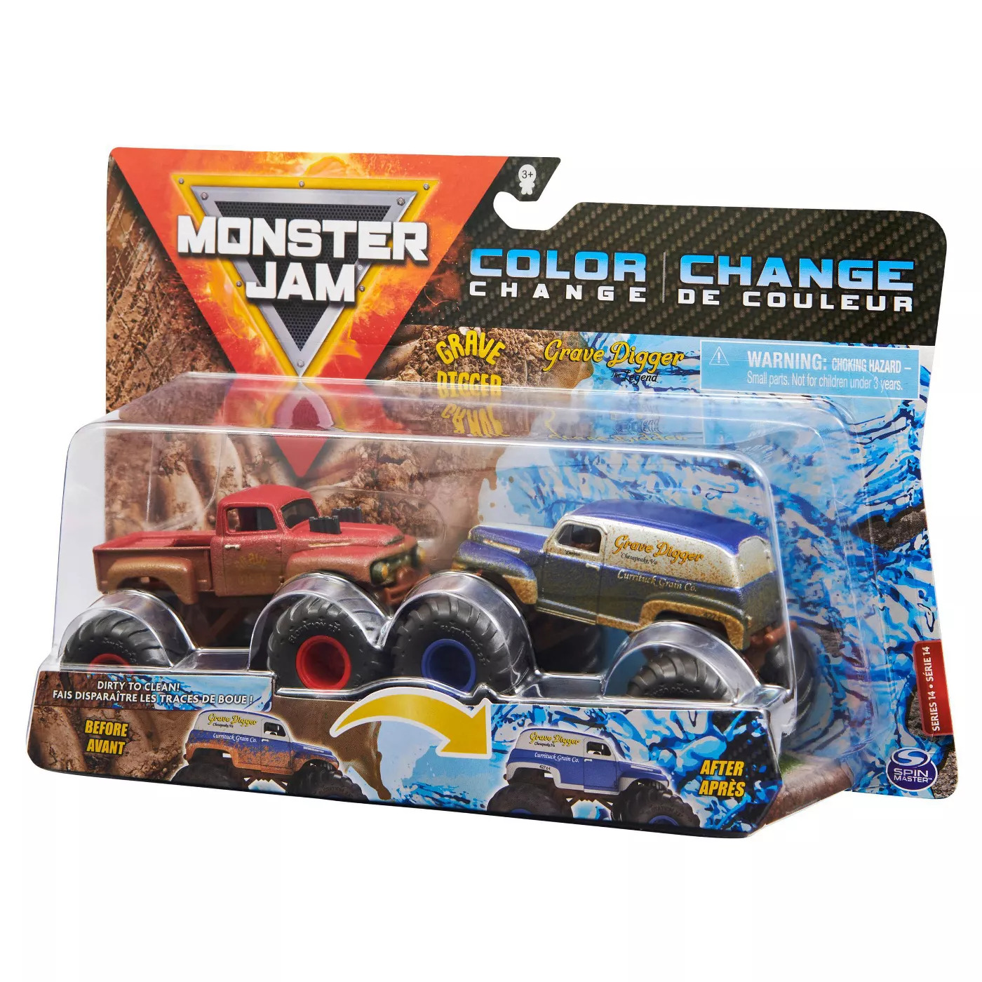Monster Jam Color Change Grave Digger vs Grave Digger 2 Pack 1:64
