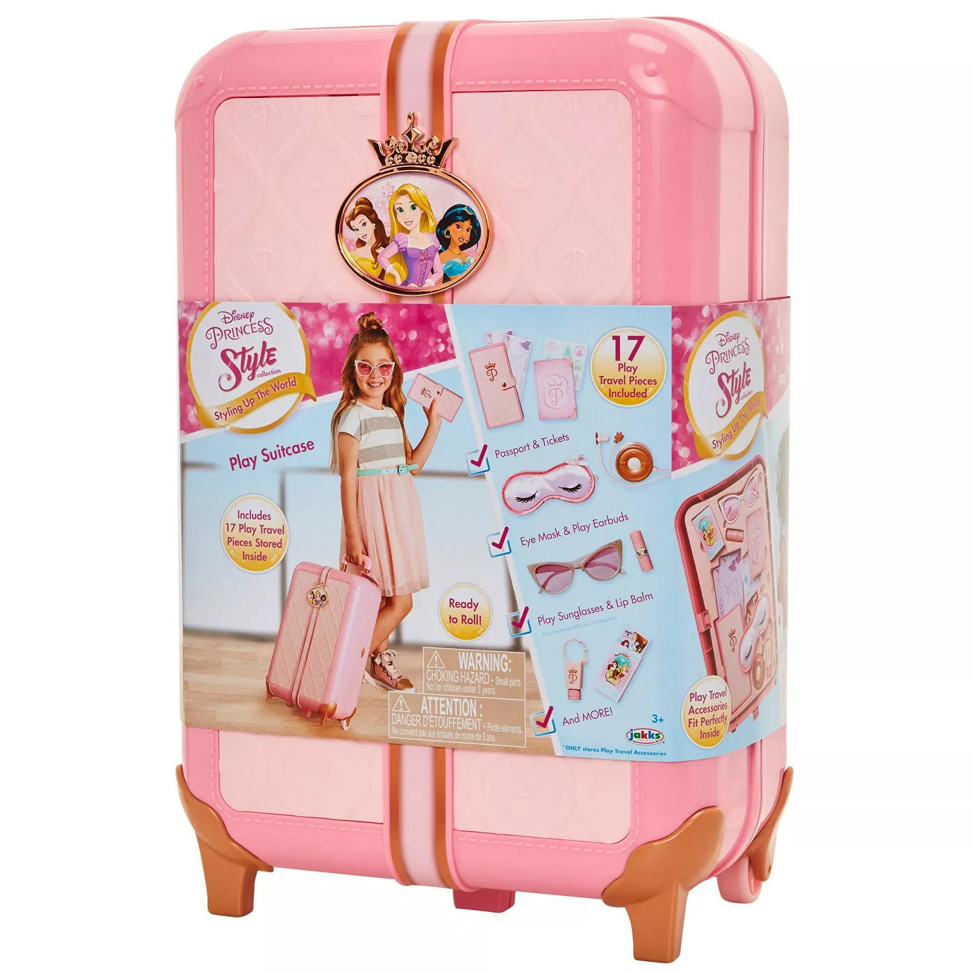 jakks princess suitcase travel set