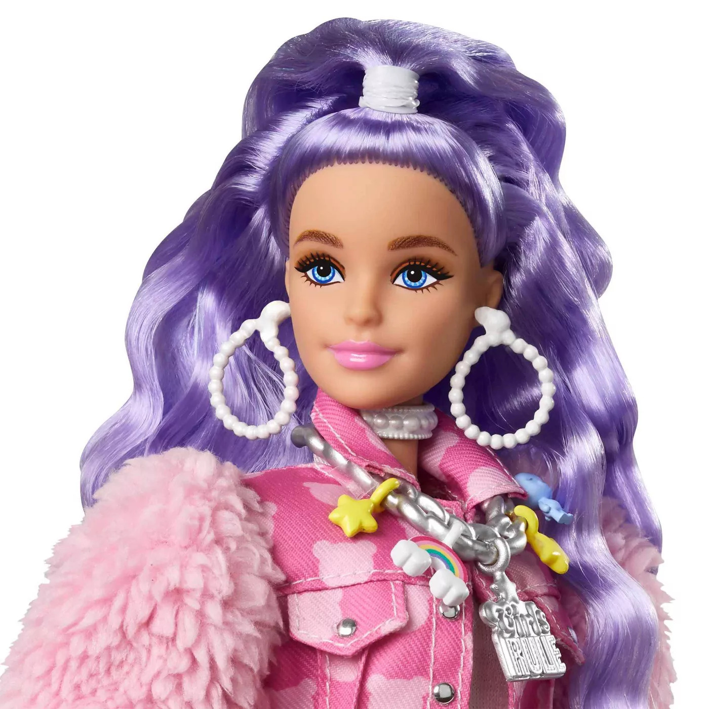 Barbie Extra Doll 6 Periwinkle Hair with Bulldog