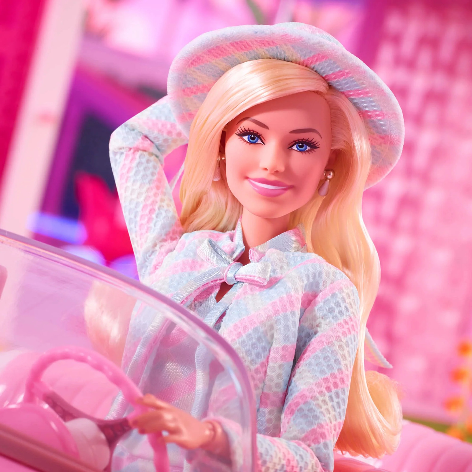 Barbie: The Movie Doll in Blue Plaid Matching Set