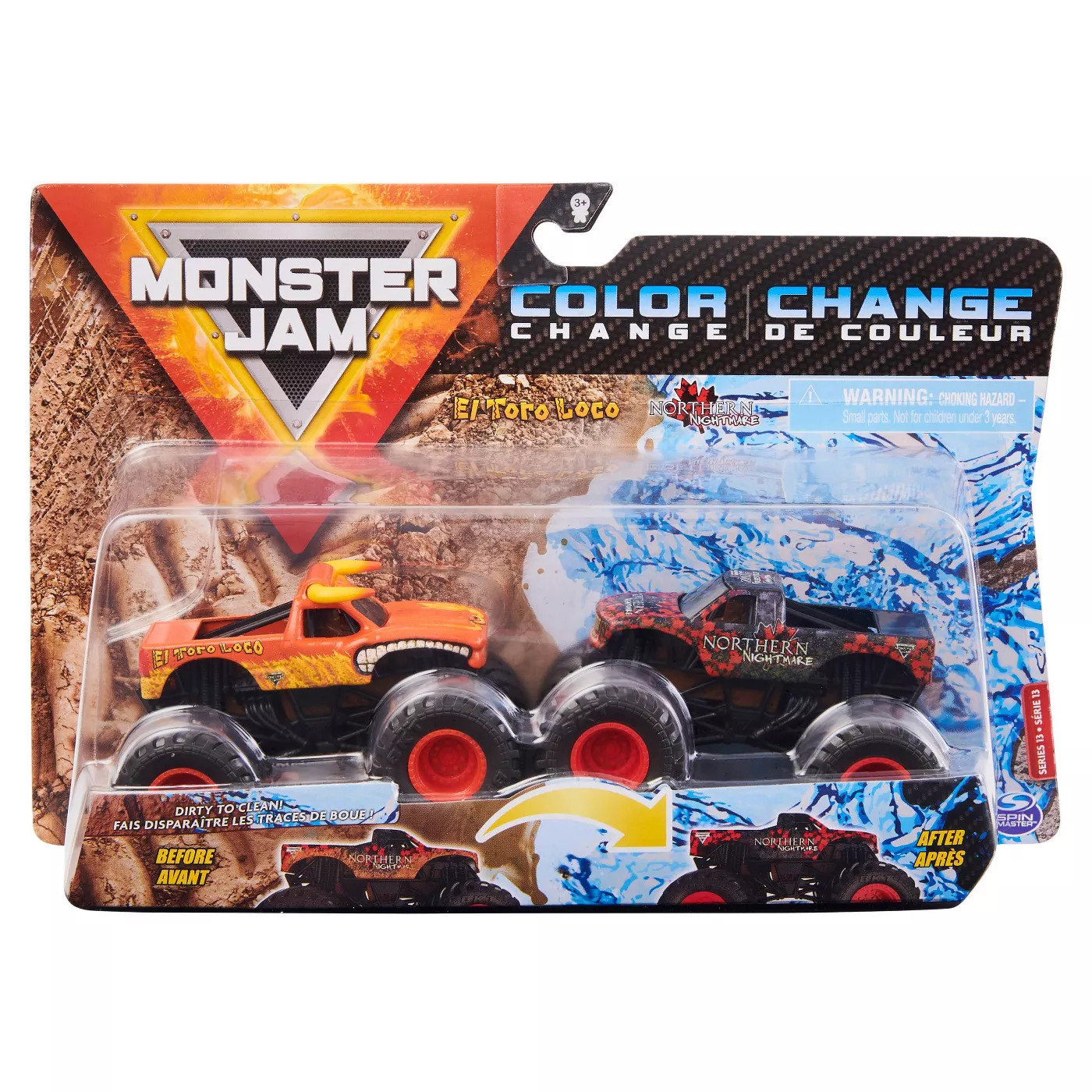 Monster Jam Color Change El Toro Loco vs Northern Nightmare 164 2 Pack
