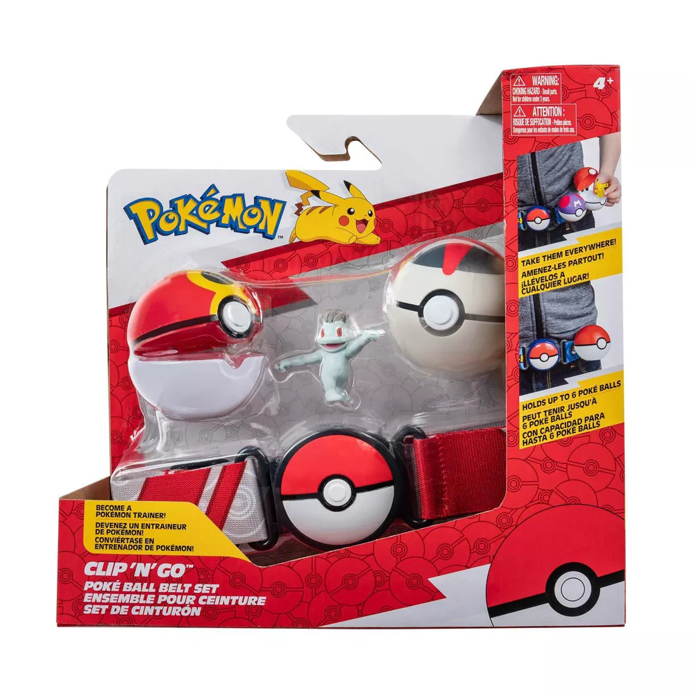 Pokemon Clip N Go Poke Ball Belt Set Machop