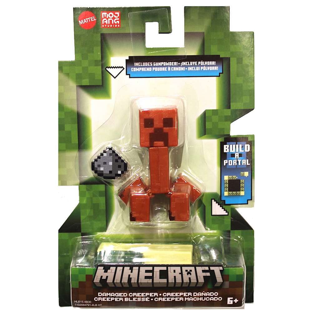 Minecraft Creeper Action Figure 3.25 In With 1 Build A Portal Piece & 1  Accessory Green