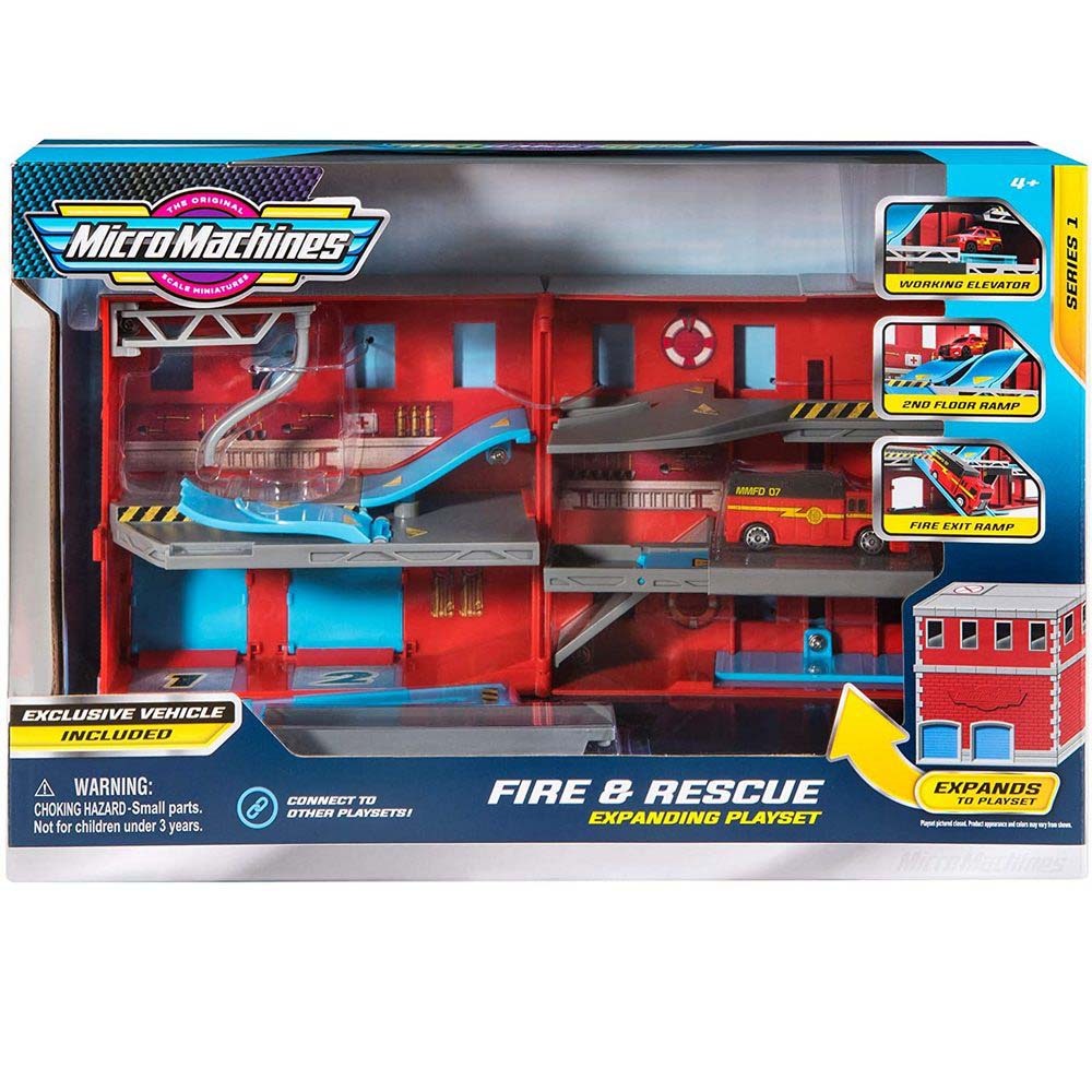 Micro Machines Fire Rescue Expanding Playset