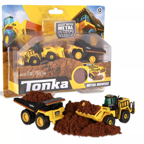 Tonka Metal Movers Front Loader and Mighty Dump Truck + Tonka Dirt