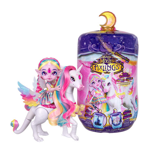 Magic Mixies Pixlings Doll Unia the Unicorn Pixling and Rainbow Star the Pegacorn Pet