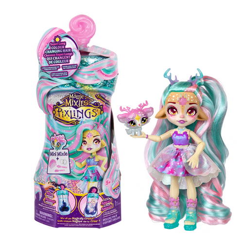 Magic Mixies Pixlings Galaxy Hair Doll Deerlee the Deer Pixling S2