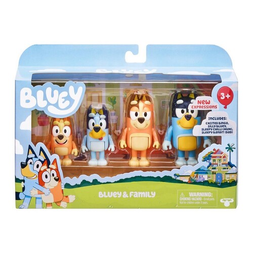 Bluey and Family 4 Figure Pack New Expressions