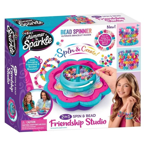 CRA-Z-ART Shimmer N' Sparkle 2 in 1 Spin & Bead Friendship Studio