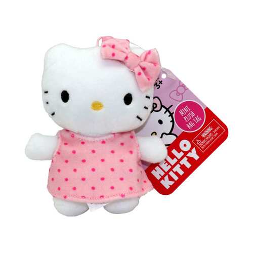 Hello Kitty Mini Bag Tag Plush Pink Polka Dot Bow