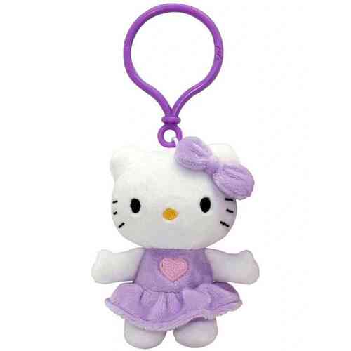 Hello Kitty Mini Bag Tag Plush Purple Dress