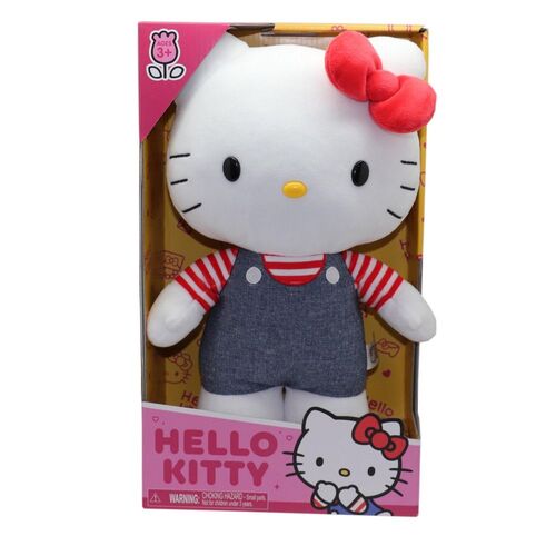 Hello Kitty Medium Plush Blue Overalls 30cm