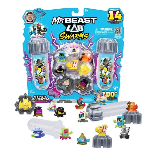 MrBeast Lab Swarms Hyper Fusion Series – Mega Lab Pack with 14 Micro Beasts Inside