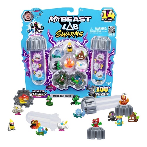 MrBeast Lab Swarms Hyper Fusion Series – Mega Lab Pack with 14 Micro Beasts Inside