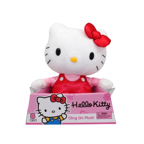 Hello Kitty 8" Suction Cup Plush - Red Overalls 