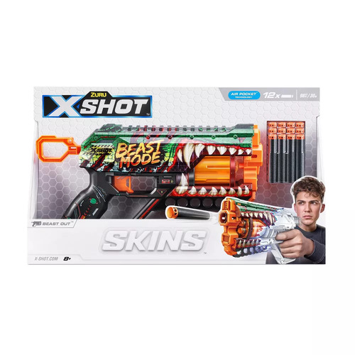 Zuru X-Shot Skins Griefer Beast Out & 12 Darts
