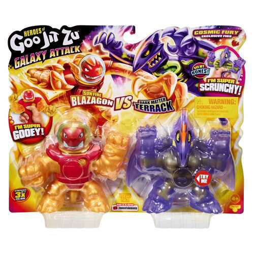Heroes Of Goo Jit Zu Galaxy Attack Sun Fire Blazagon vs Dark Matter Terrack