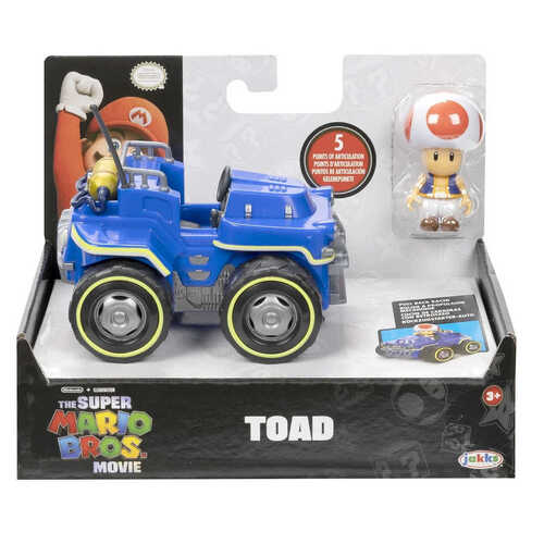 The Super Mario Bros. Movie Toad With Kart Figure