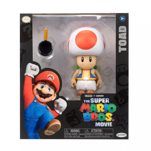 Nintendo The Super Mario Bros. Movie Toad Figure with Frying Pan Accessory