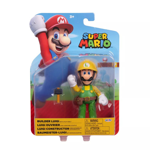Nintendo Super Mario 10cm Builder Luigi with Utility Belt Action Figure