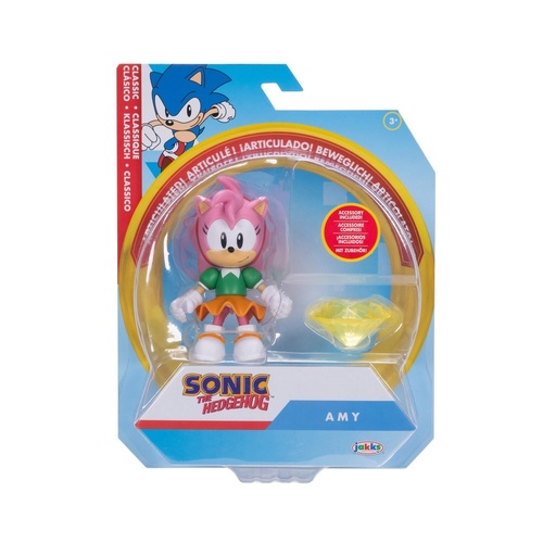 Sonic The Hedgehog 4" Figures - Classic Amy with Yellow Chaos Emerald