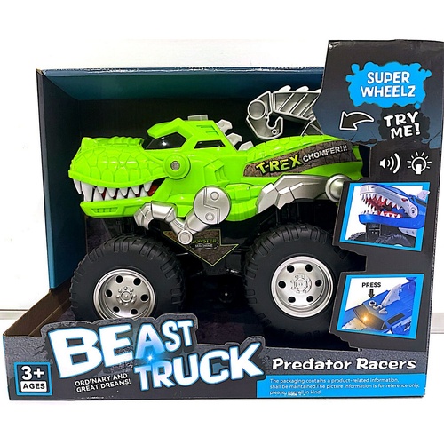 Monster Truck Chompers Lights & Sounds Assorted Neon Green/Blue Pick Randomly