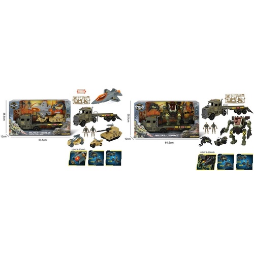 Militray Combat Vehichles Playset Assortment with Robot / Jet Series(Random Selected)