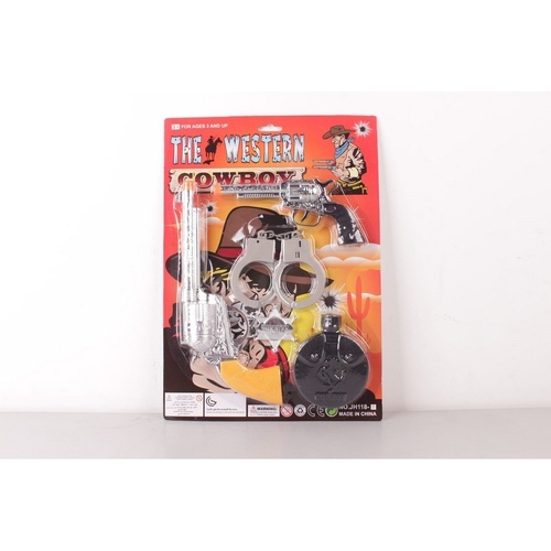 Cowboy Gun Set Assortment with Handcuff or Hats (Random Selected)