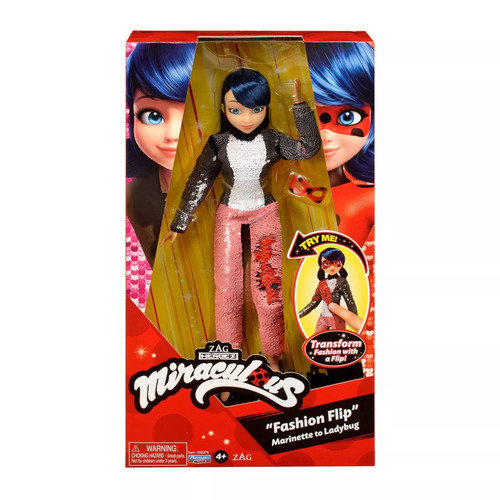 Miraculous Fashion Flip Transforming Sequins Fashion Doll - Fashion Flip