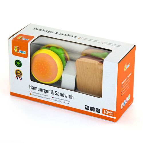 Viga Wooden Hamburger & Sandwich Set