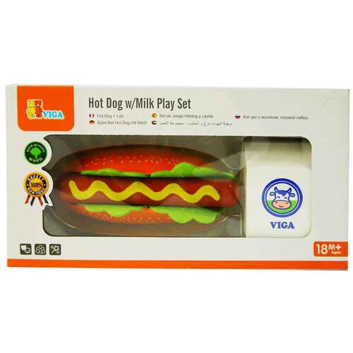 Wooden Hot Dog With Milk Play Set