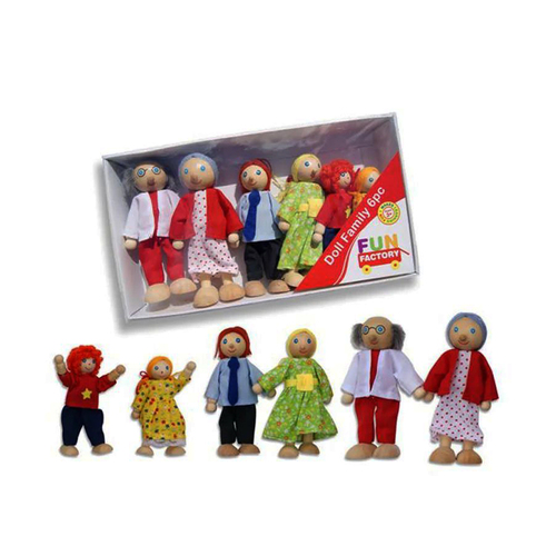 Wooden Doll Family 6 Pack