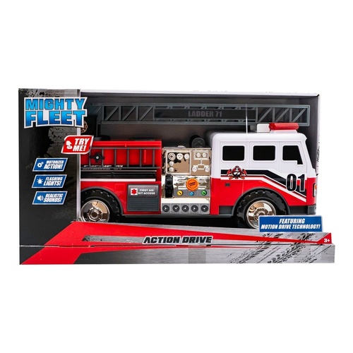 Mighty Fleet Fire Truck with Action Drive