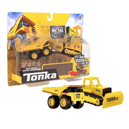 Tonka Metal Movers Mighty Dump Truck & Bulldozer with Tonka Dirt