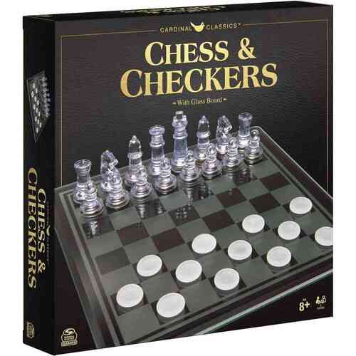 Cardinal Classics Chess & Checkers with Glass Board