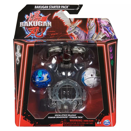 Bakugan Special Attack Nillious Dragonoid & Trox Starter Pack Figures