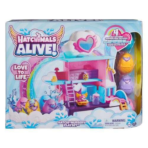 Hatchimals Alive! Hatchi-Nursery Playset Toy with 4 Mini Figures 