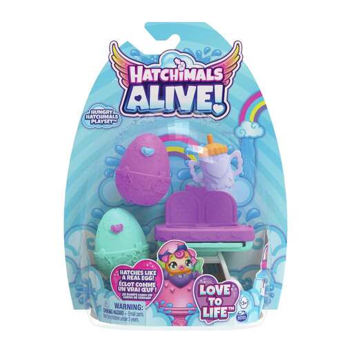 Hatchimals Alive! Hungry Hatchimals Playset with Highchair Toy & 2 Mini Figures