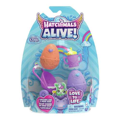 Hatchimals Alive! Hatch N’ Stroll Playset with Stroller Toy & 2 Mini Figures