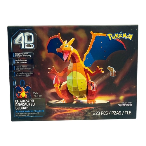 4D Build Pokémon Charizard 3D Puzzle Model Kit – 223 Pieces Metallic Finish